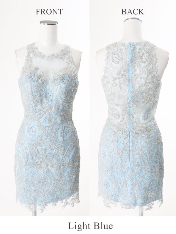 画像13: 【Lip line/リップライン】総刺繍デザイン/ シアーレース/ タイトミニ/ キャバドレス[HC03]