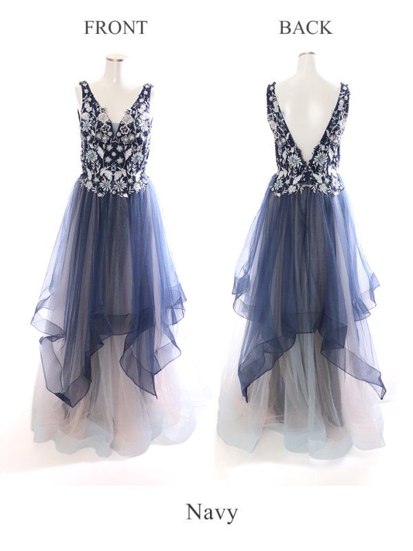 画像8: 【Lip line/リップライン】フラワー刺繍/ Aライン/ チュール/ プリンセス/ キャバドレスlong[HC03]