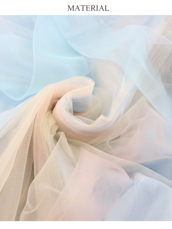 画像48: 【圓谷はく / 関西コレクション着用】【Lip line/リップライン】フラワー刺繍/ 2段フレア/ Aライン/ チュール/ プリンセス/ ロングドレス/ キャバドレスlong[HC03]