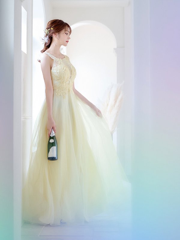 画像6: 【関西コレクション着用】【Lip line/リップライン】ラメ/ 刺繍レース/ ノースリーブ/ チュール/ Aライン/ ロングドレス/ キャバドレスlong[OF05]