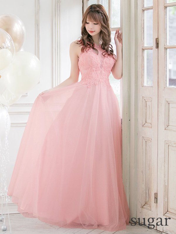 画像7: 【Lip line/リップライン】ラメ/ 刺繍レース/ ノースリーブ/ チュール/ Aライン/ ロングドレス/ キャバドレスlong[OF05]