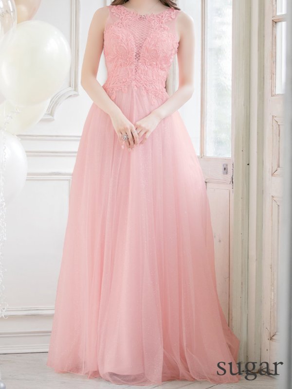 画像8: 【Lip line/リップライン】ラメ/ 刺繍レース/ ノースリーブ/ チュール/ Aライン/ ロングドレス/ キャバドレスlong[OF05]