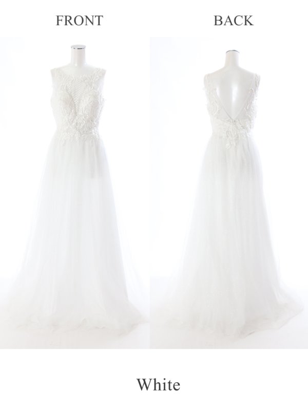 画像7: 【Lip line/リップライン】ラメ/ 刺繍レース/ ノースリーブ/ チュール/ Aライン/ ロングドレス/ キャバドレスlong[OF05]