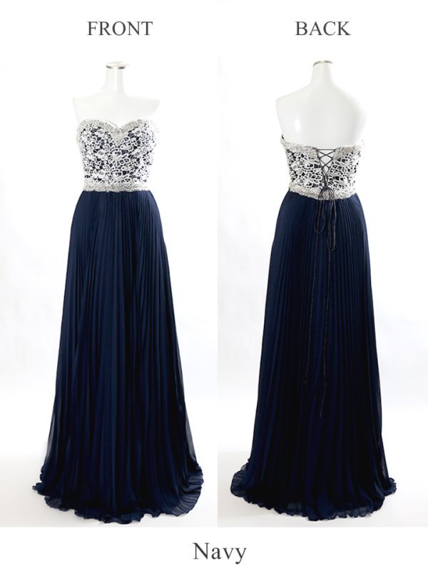 画像8: 【Lip line/リップライン】プリーツ/ ベア/ ロング/ キャバドレスlong[HC03]