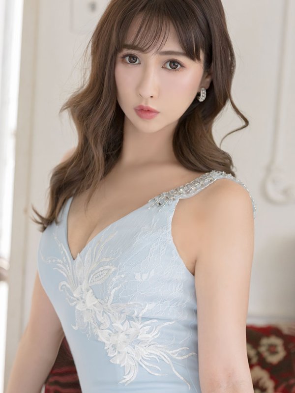 画像5: 【Lip line/リップライン】フラワーレース/ ストレッチ/ レース切替/ タイト/ キャバドレス long[HC03]