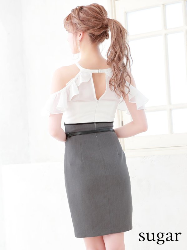 画像7: 【DEA./ディア】ホルターネック/フリルスリーブ/タイト/キャバドレス【OF08】