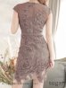 画像11: Lサイズあり【DEA.by ROBE de FLEURS/ディアバイローブドフルール】スパンコールフラワー刺繍/ ウエストリボン/ 膝丈/ キャバドレス[OF2]