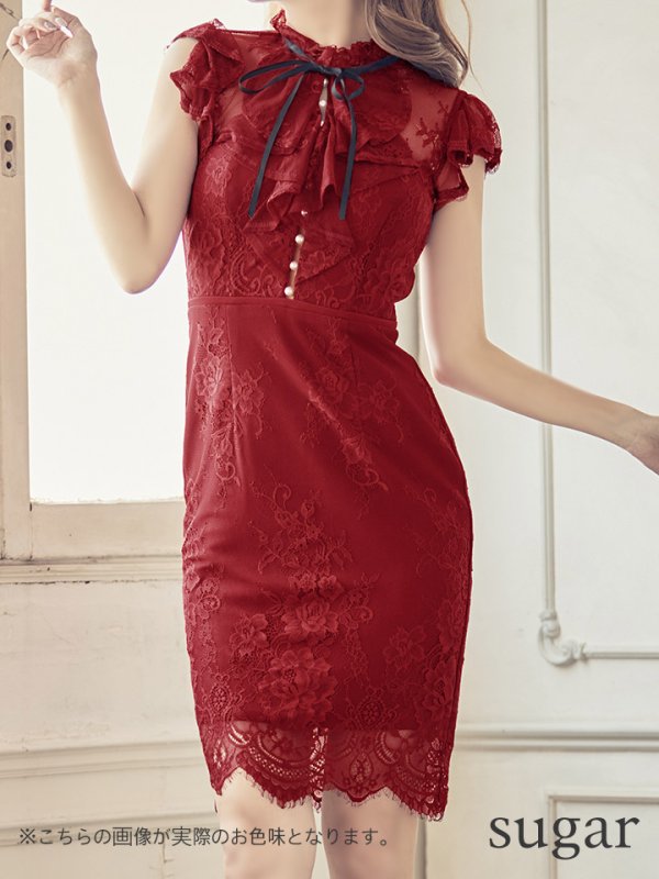 画像11: 【Lサイズあり】【DEA./ディア】パール/ 切り替え/総レース / タイト/ ミニドレス/ キャバドレス【OF08】