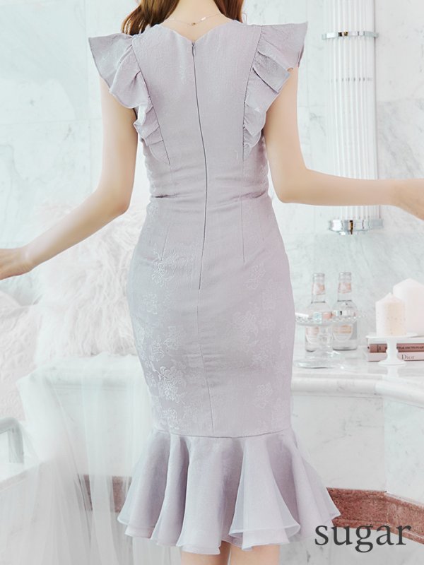 画像37: Lサイズあり【DEA./ディア】マーメイド/ フリル/ バストカット/ ワンピース/ ミディアムドレス/ キャバドレス【OF08】