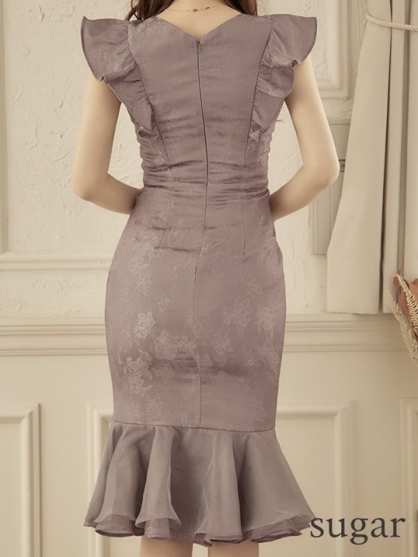 画像23: Lサイズあり【DEA./ディア】マーメイド/ フリル/ バストカット/ ワンピース/ ミディアムドレス/ キャバドレス【OF08】