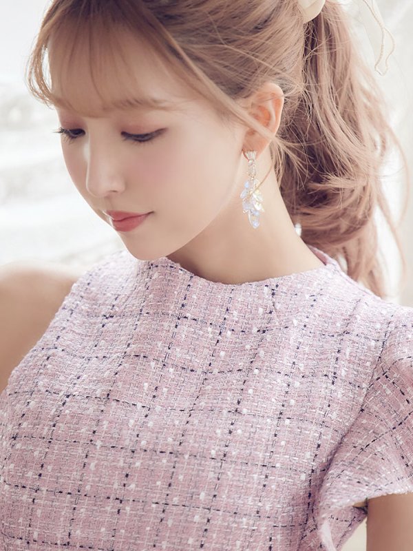 画像42: 門りょうちゃん着用☆Lサイズあり【DEA./ディア】ラメツイード/ アシンメトリー/ フリル/ タイト/ ミディアム丈/ ワンピース/ ミニドレス/ キャバドレス【OF08】