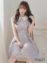 Lサイズあり【DEA. by ROBE de FLEURS/ディアバイローブドフルール】2WAY襟付き/ レース/ ノースリーブ/ クラシック/ ワンピース/ ひざ丈/ ミディアム/ キャバドレス