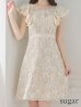 画像8: Lサイズあり【DEA. by ROBE de FLEURS/ディアバイローブドフルール】ワンピース/ 総レース/ パール/ フリル袖/ 袖あり/ 膝丈/ フレア/ミディアム/ キャバドレス[OF2]