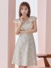 画像6: Lサイズあり【DEA. by ROBE de FLEURS/ディアバイローブドフルール】ワンピース/ 総レース/ パール/ フリル袖/ 袖あり/ 膝丈/ ミディアム/ キャバドレス[OF2]