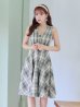 画像2: Lサイズあり【DEA. by ROBE de FLEURS/ディアバイローブドフルール】チェックプリント/ ツイード/ ノースリーブ/ 膝丈/ Aライン/ フレア/ ワンピース/ ミディアムドレス/ キャバドレス[OF2] (2)