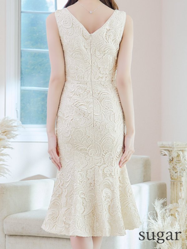 画像9: Lサイズあり【DEA./ディア】ケミカルレース/ マーメード/ ミディアム丈/ ワンピース/ キャバドレス【OF08】