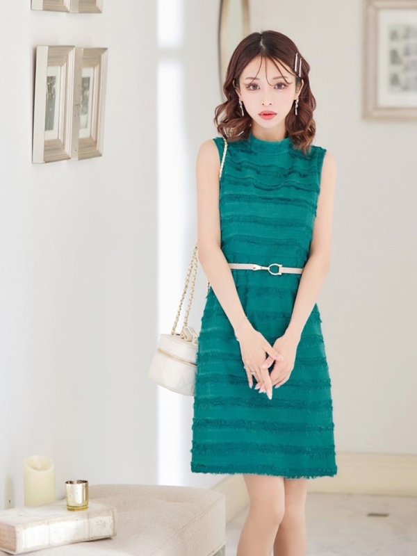 画像16: 門りょうちゃん着用☆XS-Lサイズあり【DEA./ディア】フリンジ/ ベルト/ シンプル/ ワンカラー/ ミニドレス/ キャバドレス【OF08】