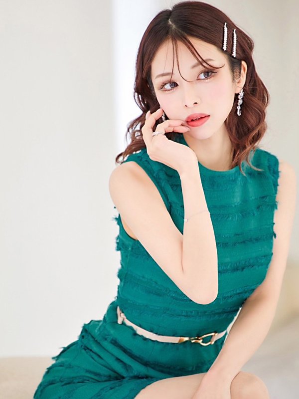 画像21: 門りょうちゃん着用☆XS-Lサイズあり【DEA./ディア】フリンジ/ ベルト/ シンプル/ ワンカラー/ ミニドレス/ キャバドレス【OF08】