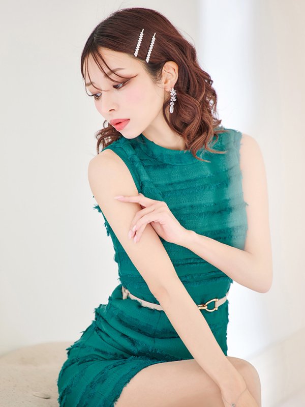 画像22: 門りょうちゃん着用☆XS-Lサイズあり【DEA./ディア】フリンジ/ ベルト/ シンプル/ ワンカラー/ ミニドレス/ キャバドレス【OF08】