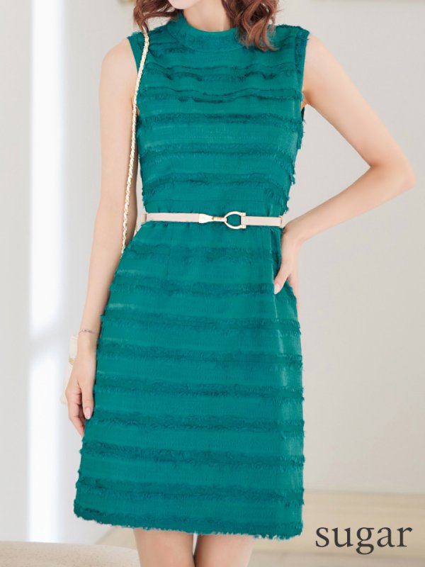 画像24: 門りょうちゃん着用☆XS-Lサイズあり【DEA./ディア】フリンジ/ ベルト/ シンプル/ ワンカラー/ ミニドレス/ キャバドレス【OF08】