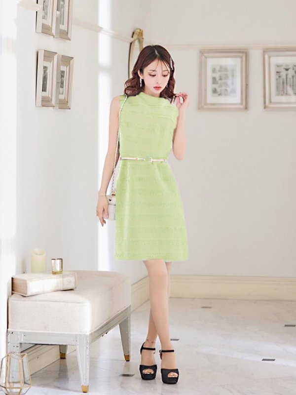 画像28: 門りょうちゃん着用☆XS-Lサイズあり【DEA./ディア】フリンジ/ ベルト/ シンプル/ ワンカラー/ ミニドレス/ キャバドレス【OF08】