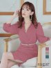 画像22: Lサイズあり【DEA. by ROBE de FLEURS/ディアバイローブドフルール】サテン/ ロングスリーブ/ 七分袖/ 長袖/ 袖あり/ ベルト付き/ 膝丈/ タイト/ ミディアムドレス/ キャバドレス[OF2]