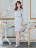 画像7: Lサイズあり【DEA. by ROBE de FLEURS/ディアバイローブドフルール】サテン/ ロングスリーブ/ 七分袖/ 長袖/ 袖あり/ ベルト付き/ 膝丈/ タイト/ ミディアムドレス/ キャバドレス[OF2]
