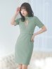 画像14: Lサイズあり【DEA. by ROBE de FLEURS/ディアバイローブドフルール】ベルト/ ジッパー/ 袖付き/ 半袖/ シンプル/ レディ/ ワンピース/ ミモレ丈/ マキシ丈/ ミディアムドレス/ キャバドレス[OF2]