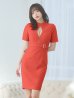 画像2: Lサイズあり【DEA. by ROBE de FLEURS/ディアバイローブドフルール】ベルト/ ジッパー/ 袖付き/ 半袖/ シンプル/ レディ/ ワンピース/ ミモレ丈/ マキシ丈/ ミディアムドレス/ キャバドレス[OF2] (2)