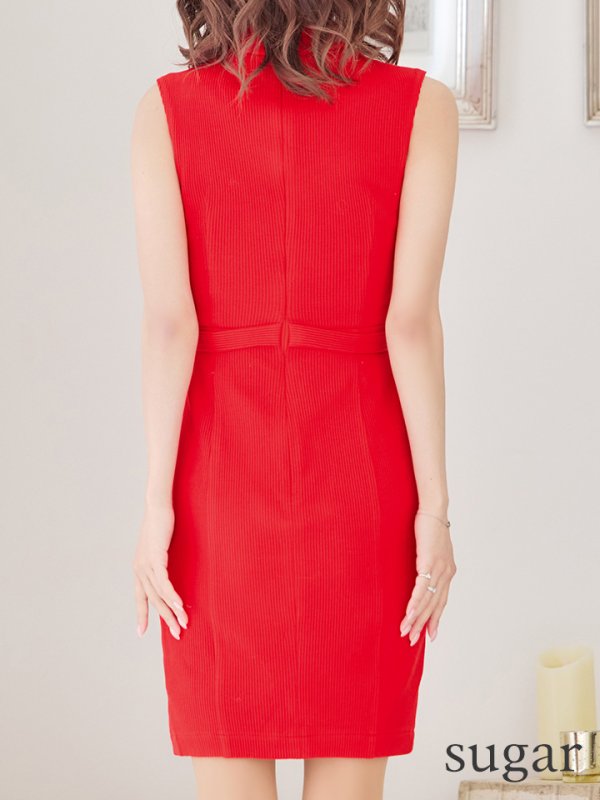 画像18: 門りょうちゃん着用【XS-Lサイズあり】【DEA./ディア】バストカット/ バックル/ ワンカラー/ ノースリーブ/ タイト/ 膝丈/ ミディアムドレス/ キャバドレス【OF08】