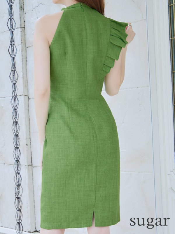 画像9: Lサイズあり【DEA./ディア】スプリングツイード/ アシンメトリー/ フリル/ ワンカラー/ ミニドレス/ キャバドレス【OF08】