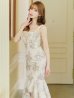 画像16: Lサイズあり【DEA.by ROBE de FLEURS/ディアバイローブドフルール】マーメイド/ フローラル/ バストジップ/ フリル/ テールカット/ ミディアムドレス/ キャバドレス[OF2]