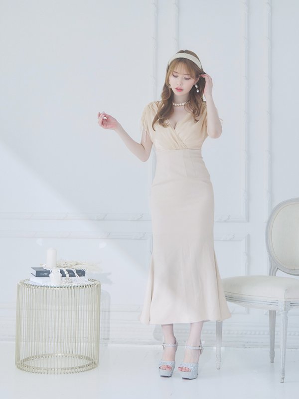 画像19: Lサイズあり【DEA./ディア】オーガンジー/ クラシカル/ ワンカラー/ ミモレ丈/ マーメイド/ ワンピース/ ロングドレス/ キャバドレス long[OF08]