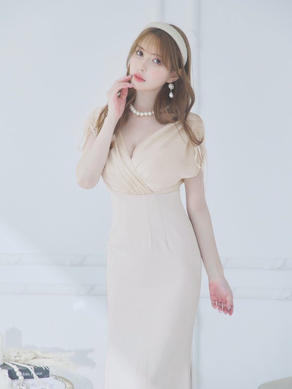 画像13: Lサイズあり【DEA./ディア】オーガンジー/ クラシカル/ ワンカラー/ ミモレ丈/ マーメイド/ ワンピース/ ロングドレス/ キャバドレス long[OF08]