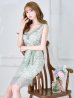 画像3: Lサイズあり【DEA. by ROBE de FLEURS/ディアバイローブドフルール】フラワーモチーフ/ リボンベルト/ 総レース/ ノースリーブ/ 膝丈/ タイト/ ミディアムドレス/ キャバドレス[OF2]