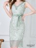 画像8: Lサイズあり【DEA. by ROBE de FLEURS/ディアバイローブドフルール】フラワーモチーフ/ リボンベルト/ 総レース/ ノースリーブ/ 膝丈/ タイト/ ミディアムドレス/ キャバドレス[OF2]