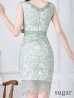 画像9: Lサイズあり【DEA. by ROBE de FLEURS/ディアバイローブドフルール】フラワーモチーフ/ リボンベルト/ 総レース/ ノースリーブ/ 膝丈/ タイト/ ミディアムドレス/ キャバドレス[OF2]