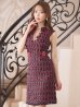 画像2: Lサイズあり【DEA.by ROBE de FLEURS/ディアバイローブドフルール】ツイード/ チェック/ サイドベルト/ ボタン/ Aライン/ ワンピース/ ミニドレス/ キャバドレス[OF2] (2)