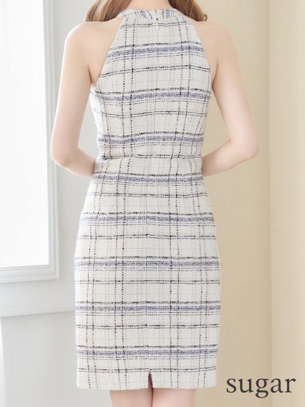 画像15: Lサイズあり【DEA./ディア】チェックツイード/ アメスリ/ バストカット/ タイト/ ミニドレス/ キャバドレス【OF08】