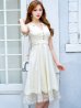 画像4: XS-Lサイズあり【DEA.by ROBE de FLEURS/ディアバイローブドフルール】裾レース/ ノースリーブ/ サマーツイード/ フレア/ ミディアムドレス/ キャバドレス[OF2]
