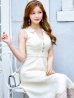 画像9: XS-Lサイズあり【DEA.by ROBE de FLEURS/ディアバイローブドフルール】裾レース/ ノースリーブ/ サマーツイード/ フレア/ ミディアムドレス/ キャバドレス[OF2]