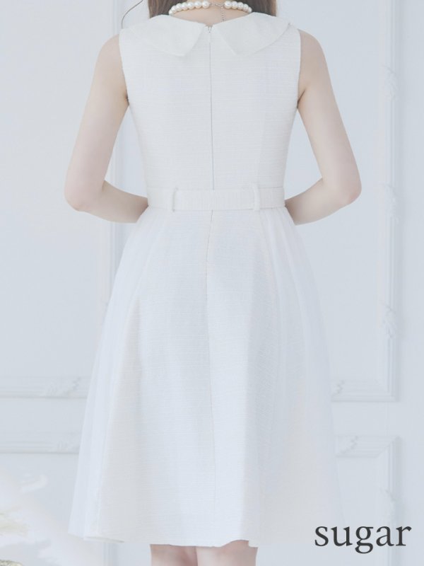 画像10: Lサイズあり【DEA./ディア】トレンチ/ ツイード/ ノースリーブ/ 膝丈/ Aライン/ フレア/ ワンピース/ ミディアムドレス/ キャバドレス【OF08】