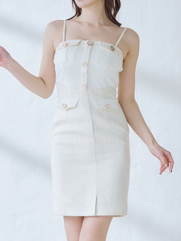 画像7: 【DEA./ディア】スプリングツイード/ デニムスプリングツイード/ キャミソール/ タイト/ ミニドレス/ キャバドレス【OF08】