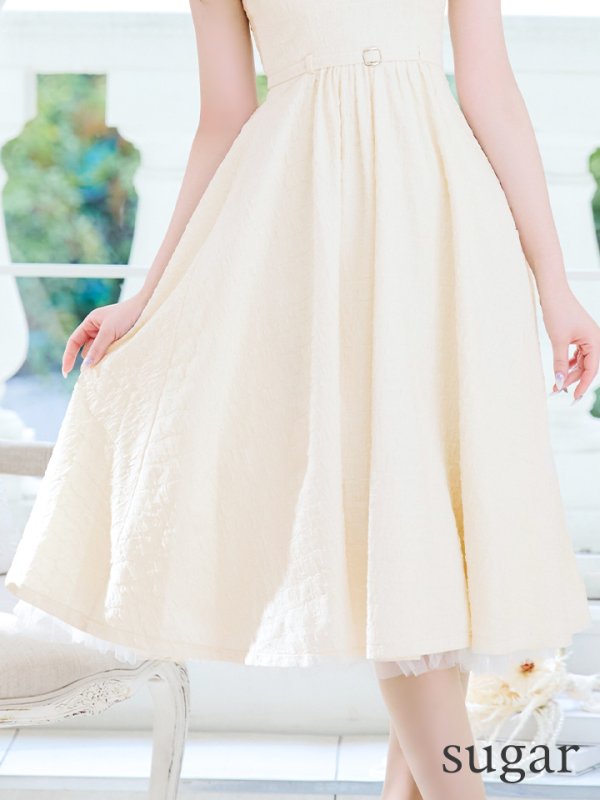 画像12: Lサイズあり【DEA./ディア】襟付き/ ノースリーブ/ ボリュームフレア/ ミディアムドレス/ キャバドレス【OF08】