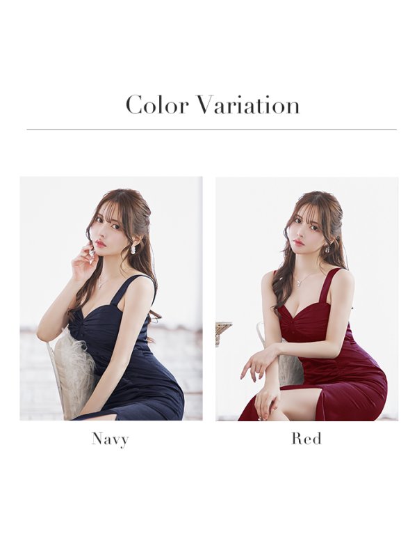 画像21: Lサイズあり【DEA./ディア】フロントボタン/ ノースリーブ/ シンプル/ サテン/ ロングドレス/ キャバドレス long[OF08]