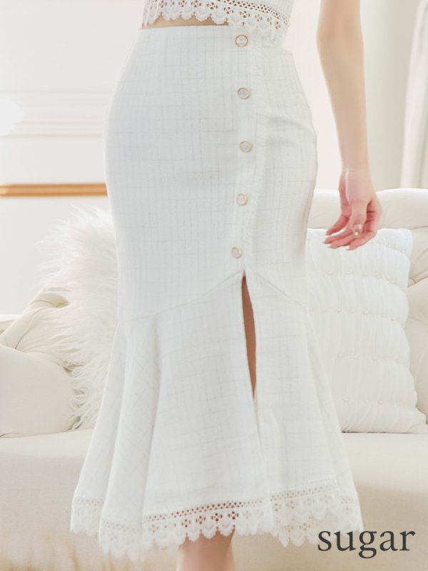 画像11: 再入荷!【DEA./ディア】スプリングツイード/ ノースリーブ/ セットアップ/ レース/ ミモレ丈/ Aライン/ ミディアムドレス/ キャバドレス【OF08】