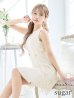 Lサイズあり【DEA.by ROBE de FLEURS/ディアバイローブドフルール】サイドレース/ ノースリーブ/ フロントジップ/ フレア/ ミニドレス/ キャバドレス　アイボリー