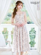 Lサイズあり【DEA. by ROBE de FLEURS/ディアバイローブドフルール】ジャガード/ バストジッパー/ フレア/ ロング/ ミディアムドレス/ キャバドレス[OF2]