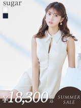 【サマーセール開催中！! 】Lサイズあり【DEA./ディア】センタージップ/ シンプル/ ノースリーブ/ レディ/ フレア/ ミニドレス/ キャバドレス[OF08]
