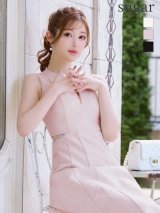 Lサイズあり【DEA.by ROBE de FLEURS/ディアバイローブドフルール】ウエストスリット/ ノースリーブ/ シンプル/ フレア/ ミモレ丈/ ミディアムドレス/ キャバドレス[OF2]
